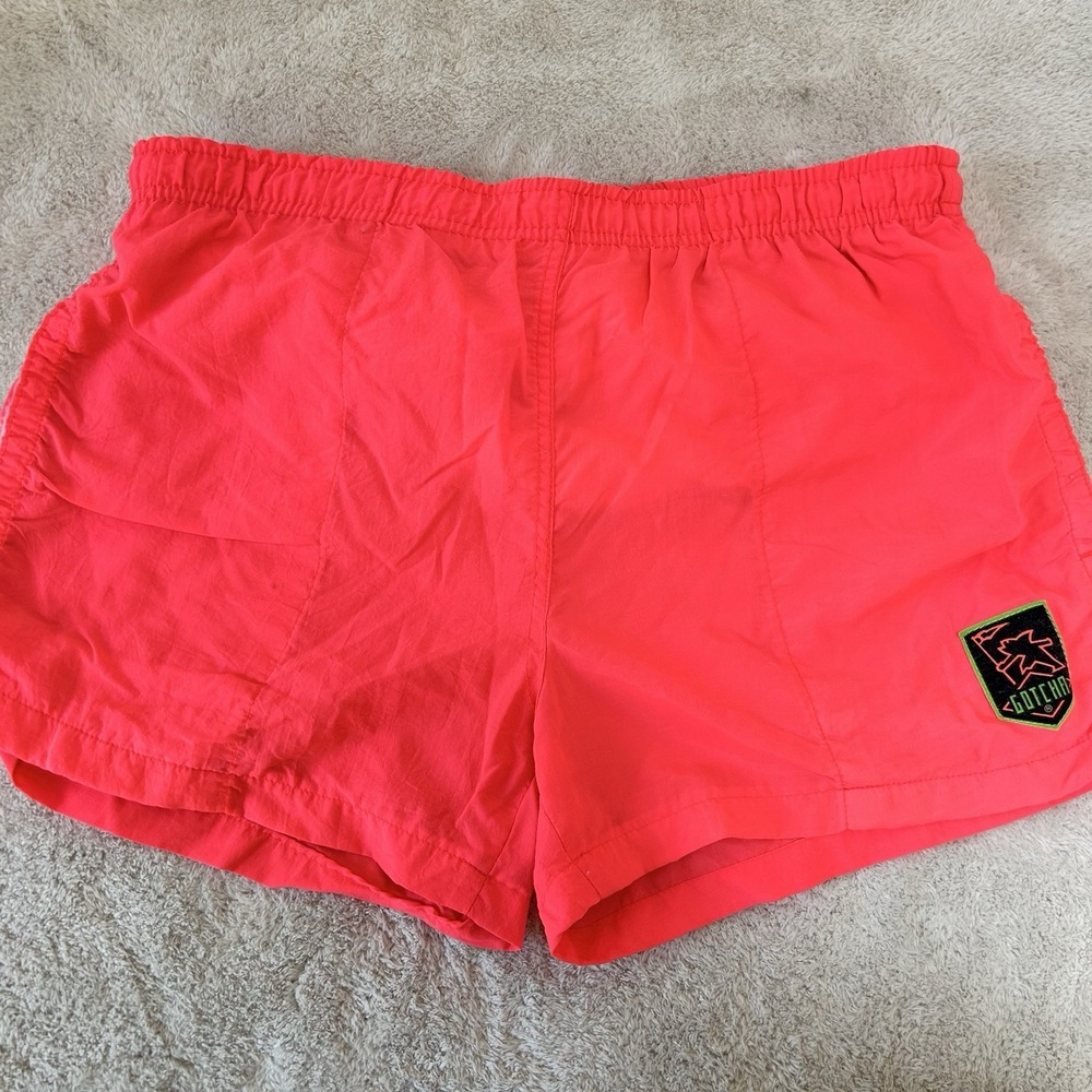 Vintage 80s Gotcha Neon Pink Swimtrunks Mens 28 Surf Skate Swim Board